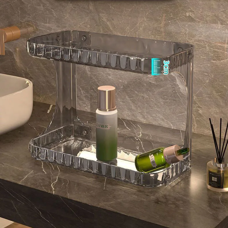 Double Layer Bathroom Storage Rack Cosmetics Storage Box