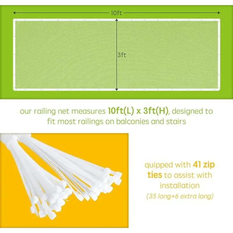 3 Metres Thickened Stair Protection Net Safety Rope Net Balcony Protection Children's Stair Safety