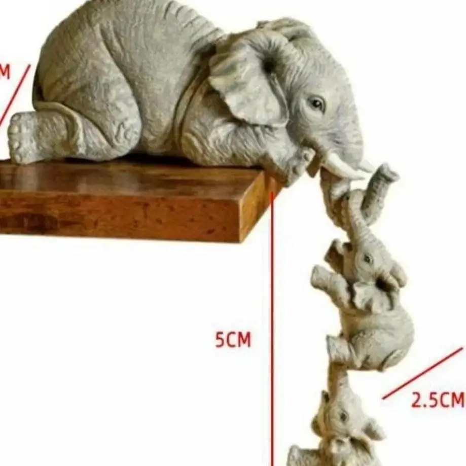 Fuuny 1 Pcs New Elephant Resin Ornament Mini Micro Landscape Design Garden Decoration Creative Animals Household Decorative