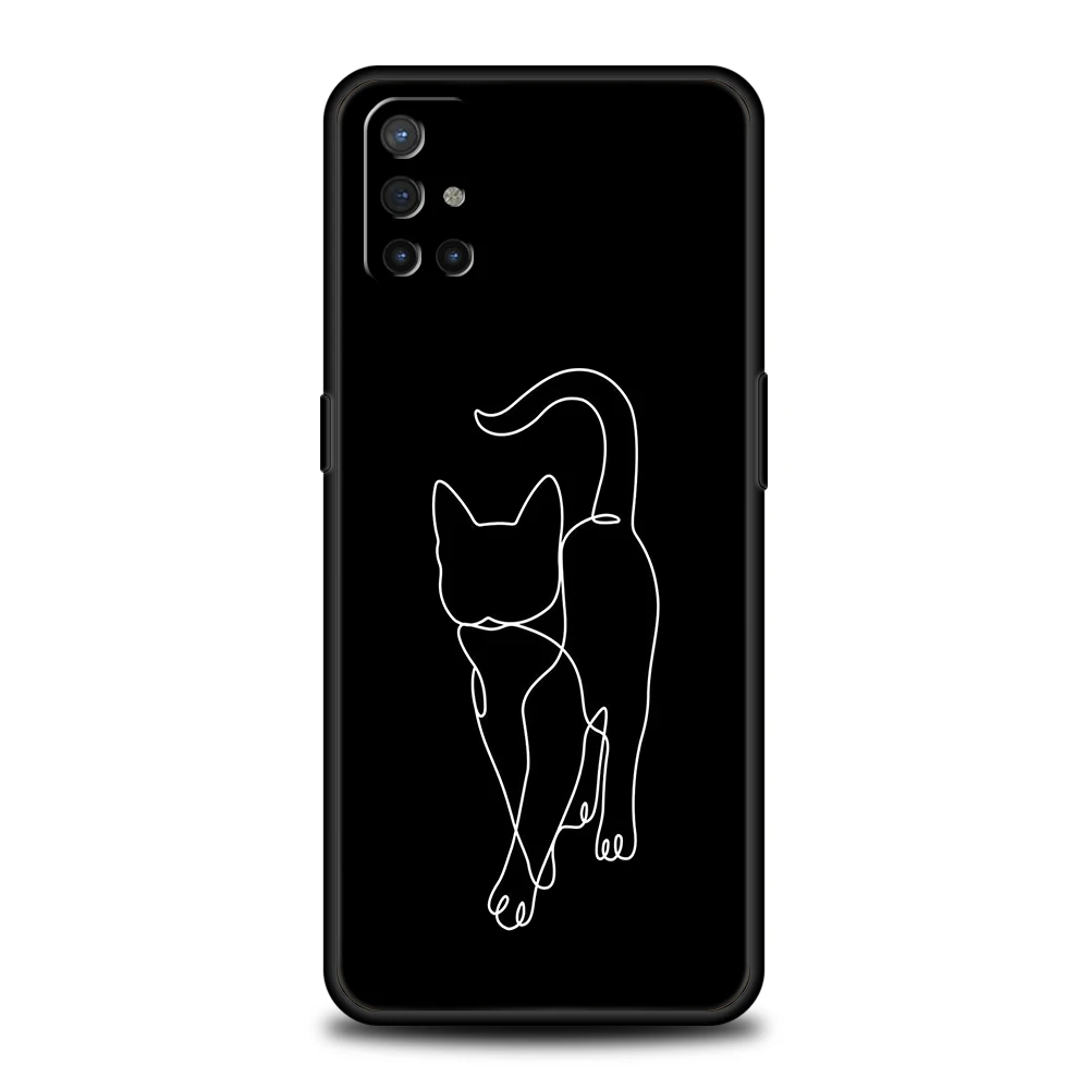 Black Cat Line Design Phone Case - Sleek and Stylish Cover