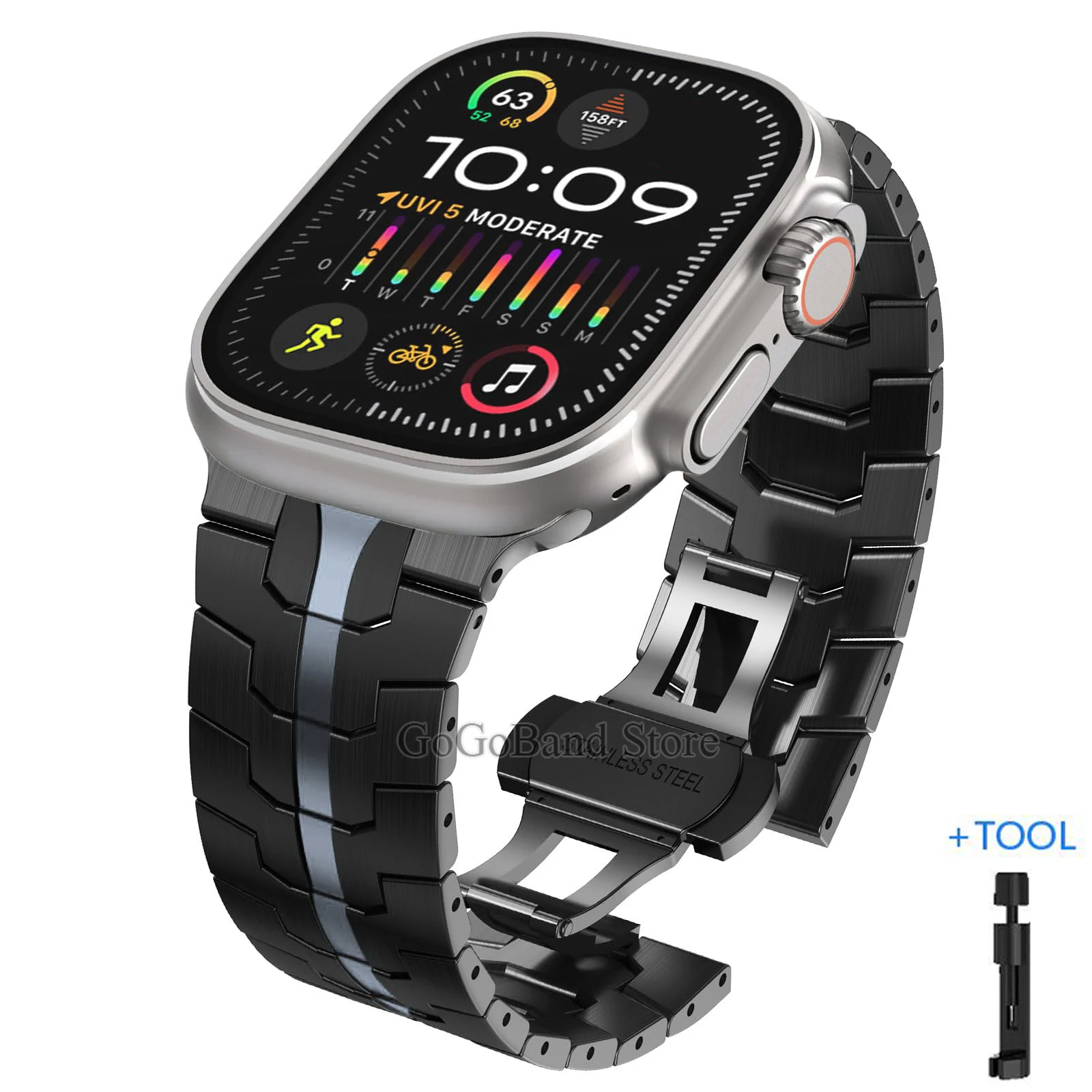 Premium Titanium Color Stainless Steel Watch Bracelet