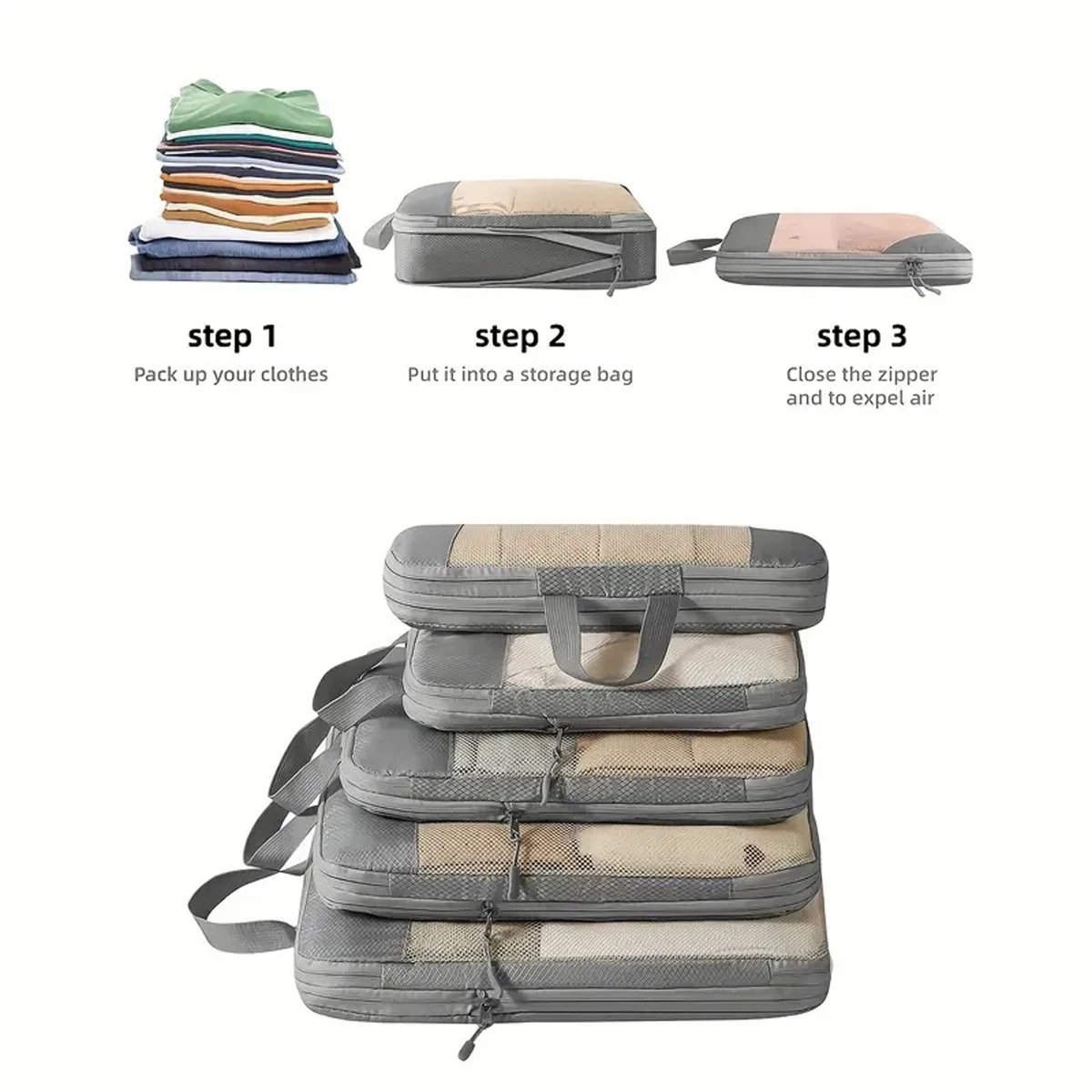 Compact Travel Storage Bag - Compressible, Foldable, Waterproof Organizer