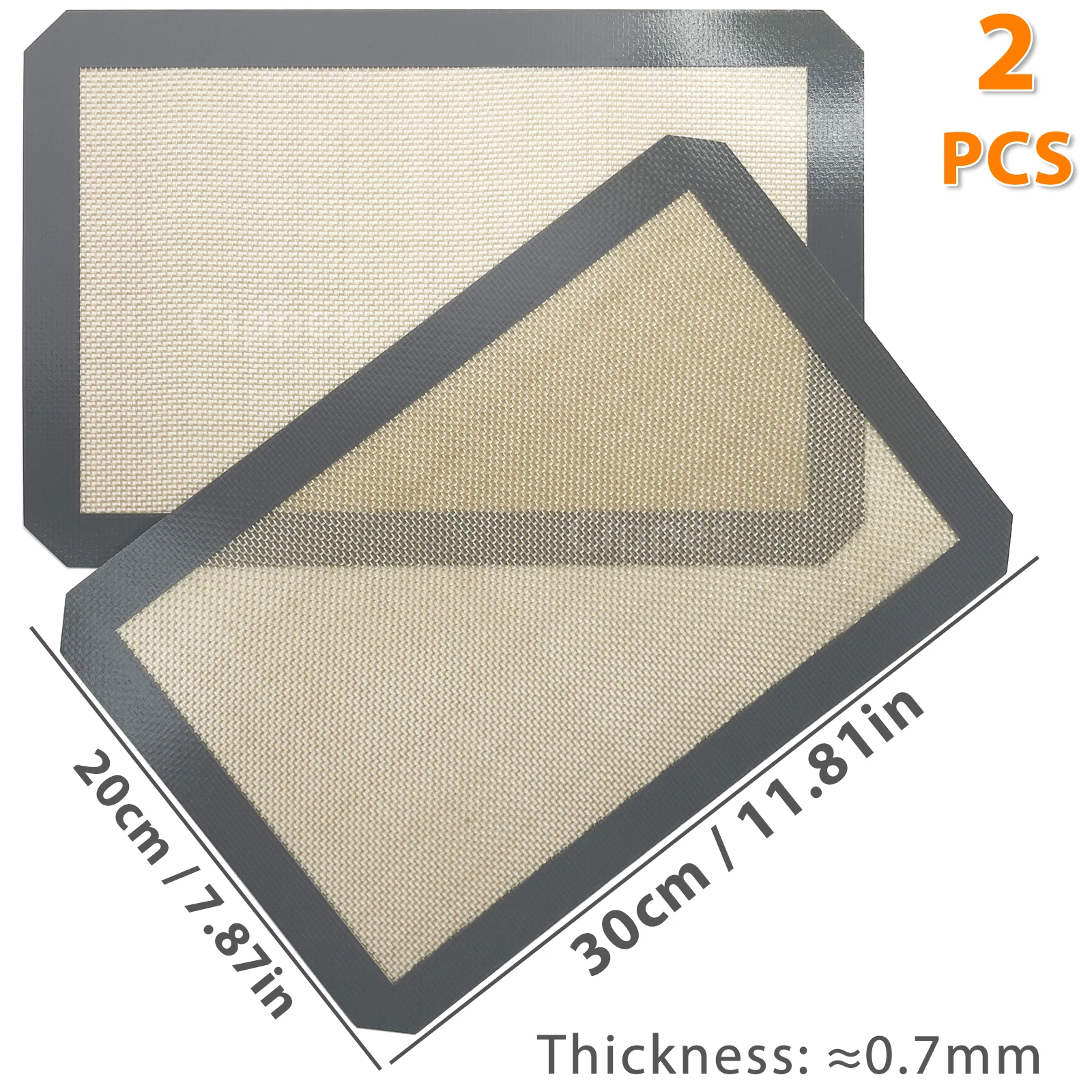 Silicone Non-Stick Baking Mats - Heat Resistant Bakeware Sheets for Cookies, Macarons, and Bread (Set of 2)