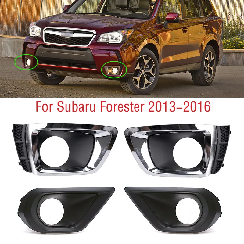 For Subaru Forester SJ 2013 2014 2015 2016 Car Front Bumper Fog Light Lamp Frame Cover Trim Foglights Foglamp Cap Hood 1