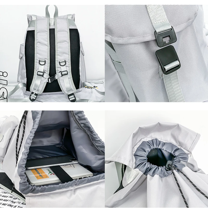 Large Street Skate Backpack Outdoor Men Women Fashion Laptop Bag Fitness Gym Workout Rucksack Students High School Bookbag