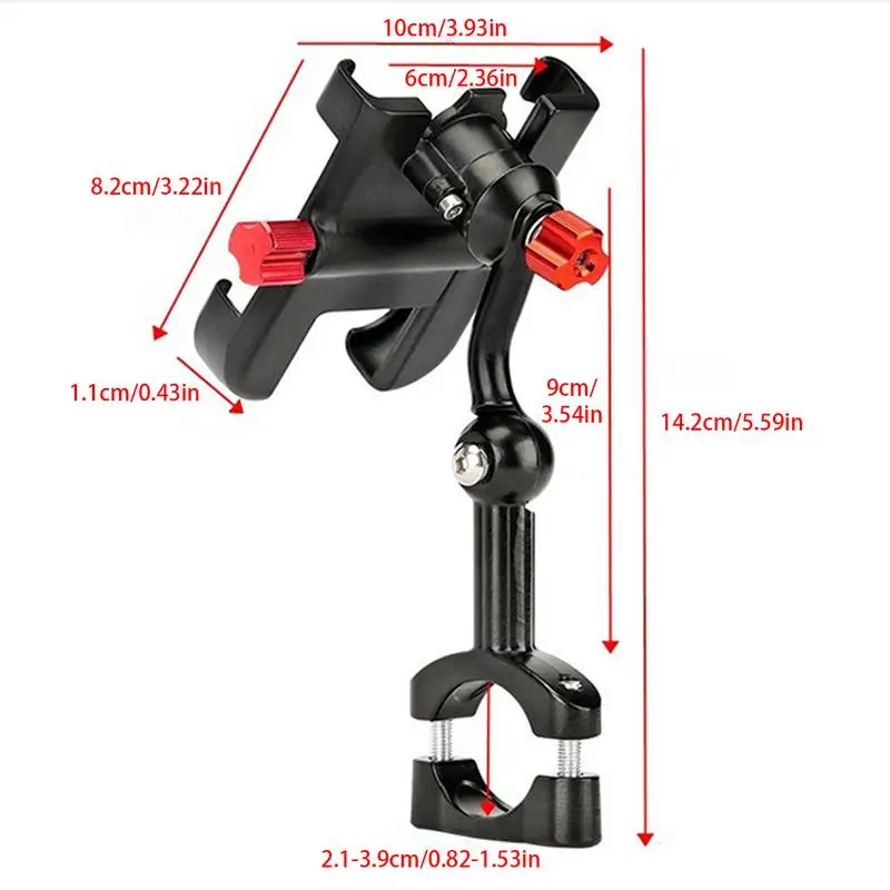 Handlebar Phone Stand Adjustable Cell Holder Shock Absorbing Scooter Handlebar Cradle Clip Motorcycle Phone Holder Mount