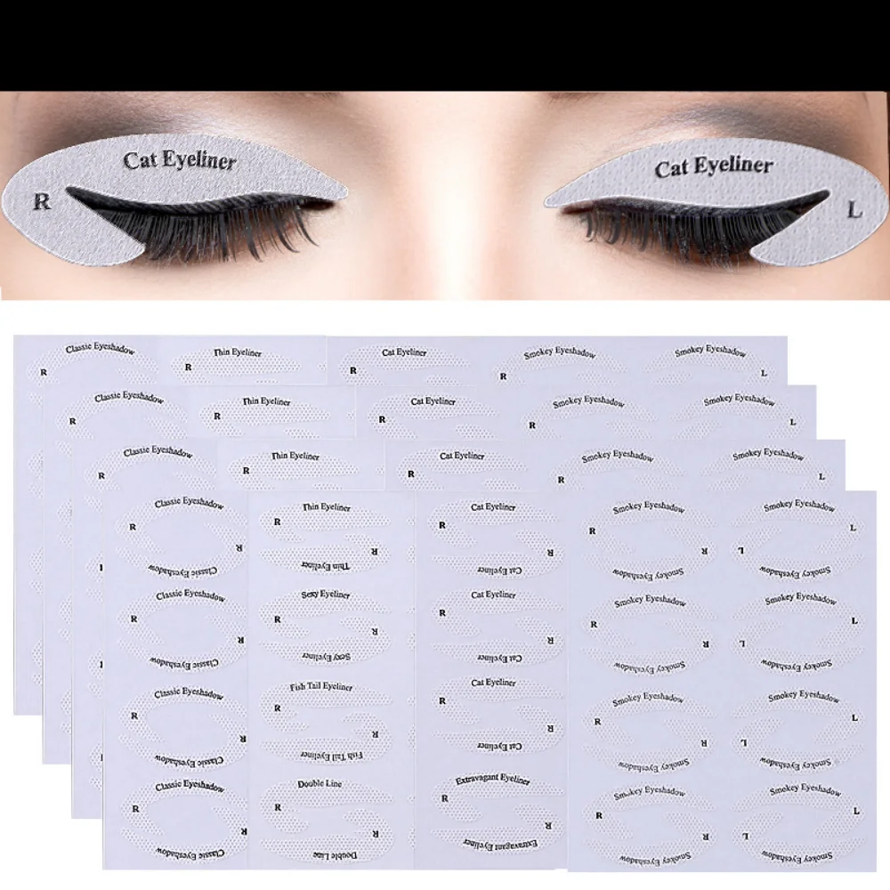 1 Box/bag Eyeliner Stencils Stickers Non-Woven Eye Liner Template Cards Eye Make Up Template Kits Eyeliner Shaping Tools 11*10cm makeup tools eyeliner stencil tool eye makeup tools