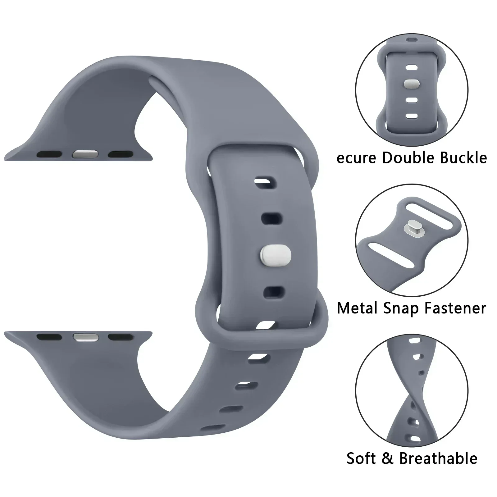 Versatile Protective Silicone Strap and PC Case for Apple Watch - Enhanced Durability and Style