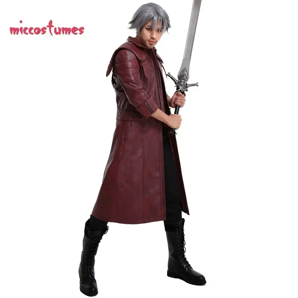 

COSPLAY.FM Men's Dante Cosplay Costume Pu Leather Jacket for Halloween