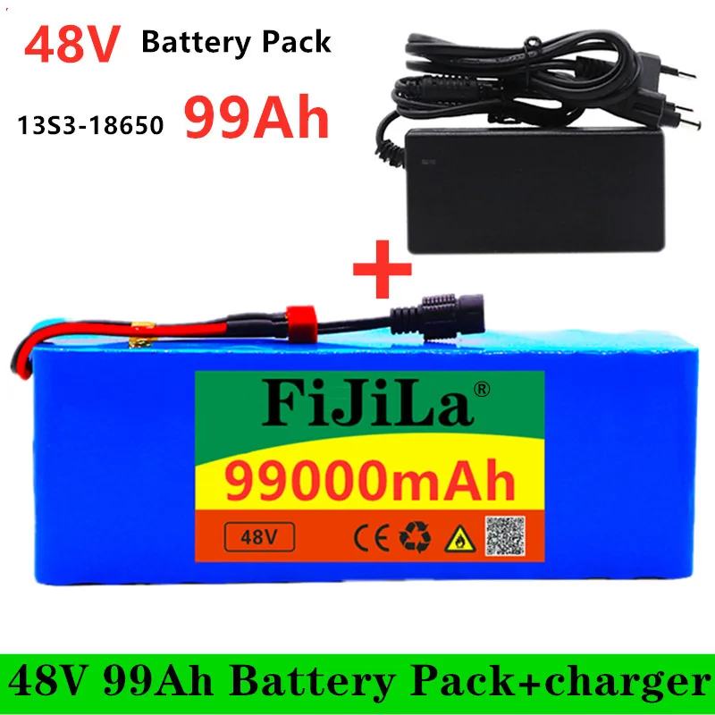 

48v lithium ion battery 48v 99Ah 1000w 13S3P Lithium ion Battery Pack For 54.6v E-bike Electric bicycle Scooter with BMS+charger