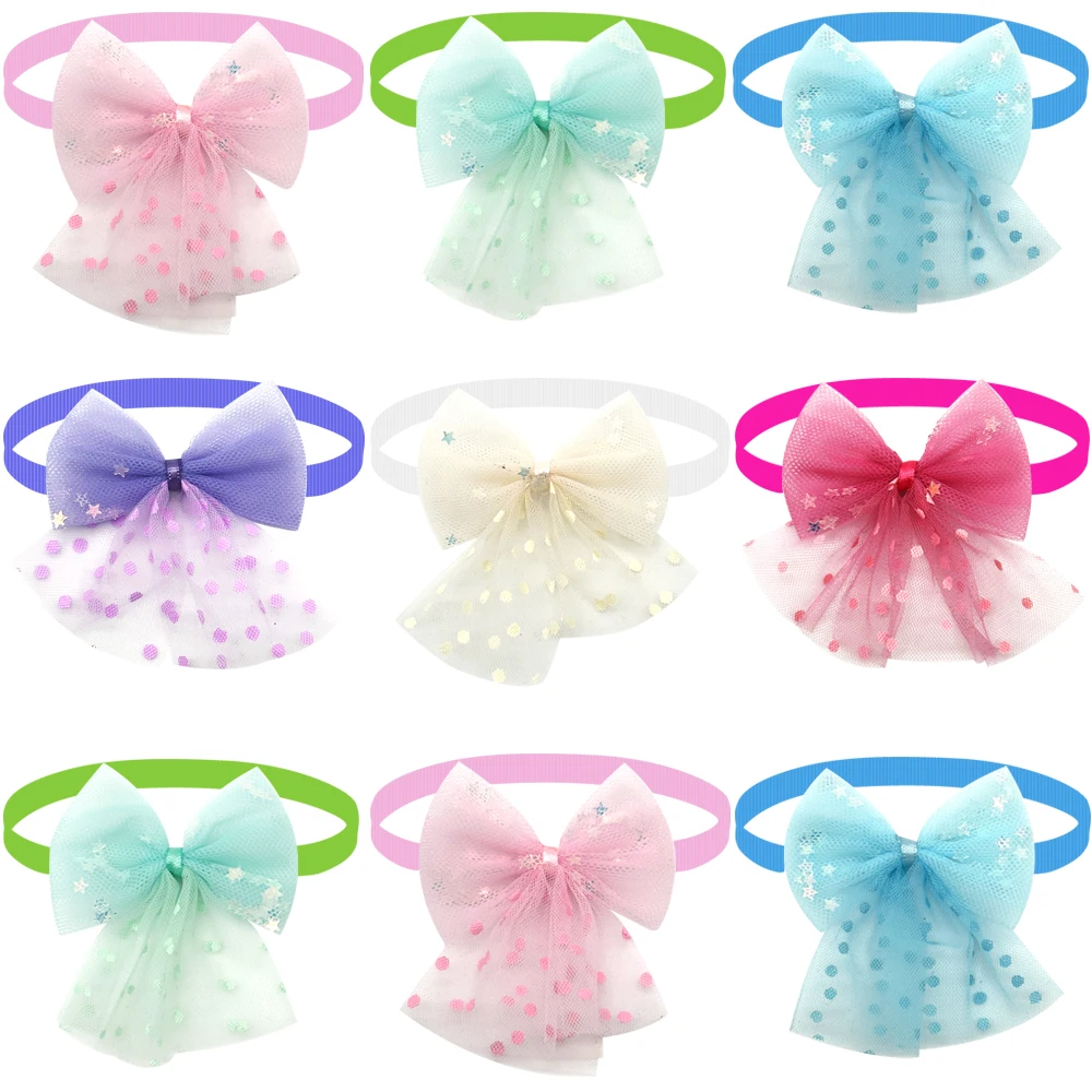 

50/100pcs Pet Bow Tie Collar Spring Small Dog Accessories Puppy Cat Small Dogs Bowtie Collar Dogs Bowties Pet Supplies