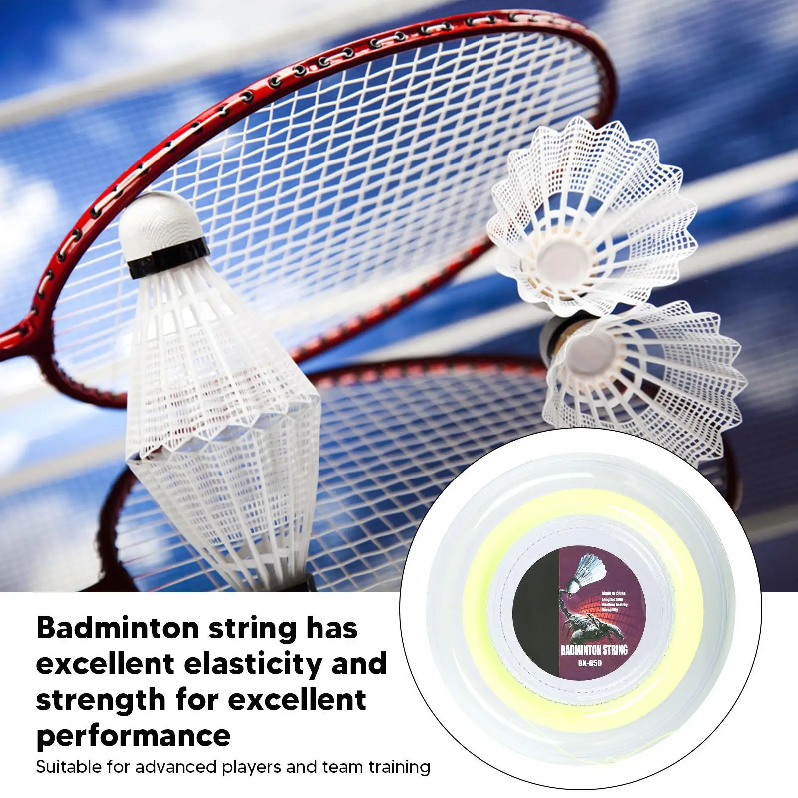 Nylon Badminton Racquet String 200m 0.72mm for Training-BX 650