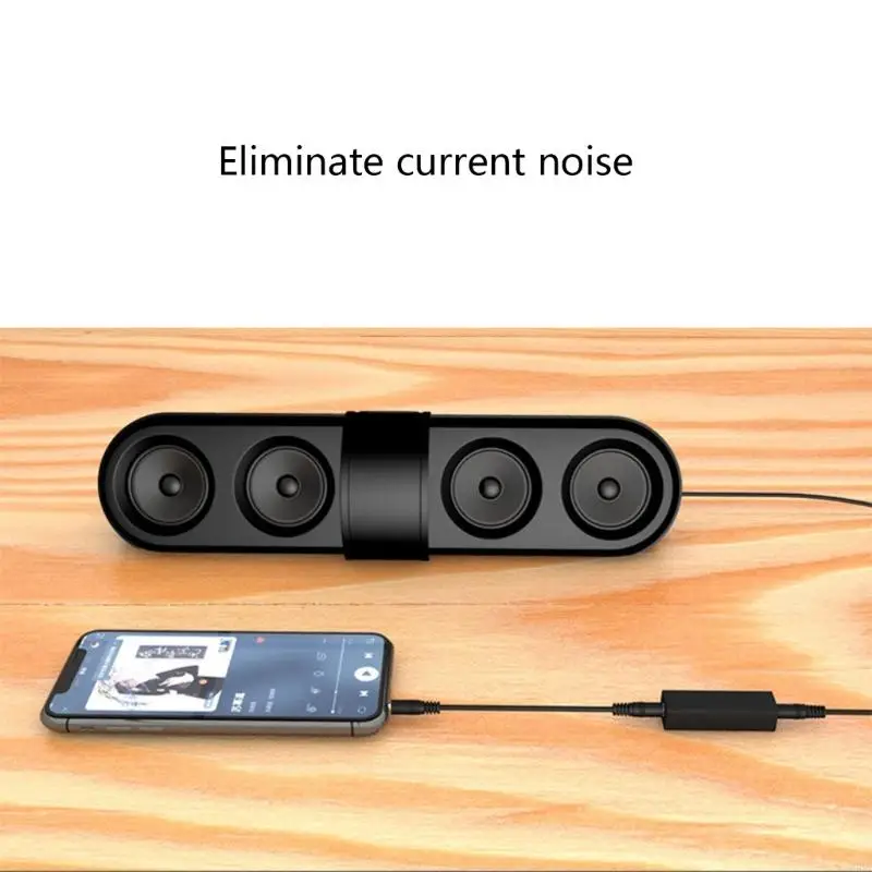 Portable Grounding Noise Isolator 3.5mm Port Sound Interferences Elimination Enhancing Sound Quality in Car and Home 896C