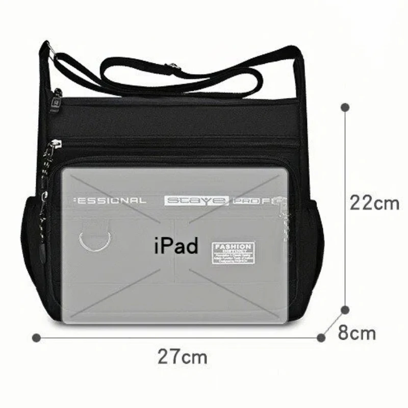 Men's Cross-Body Bag with Multi-Layered Pockets,