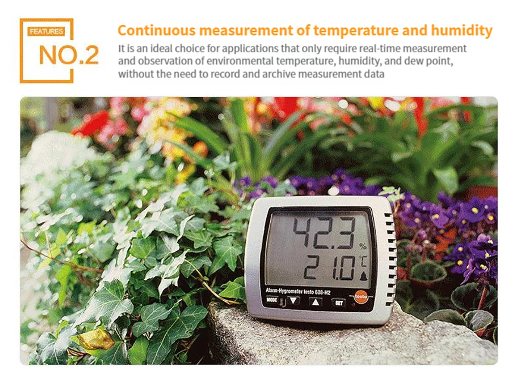 Testo 608-H1/H2 Electronic High Precision Thermohygrometer LCD Display Temperatu