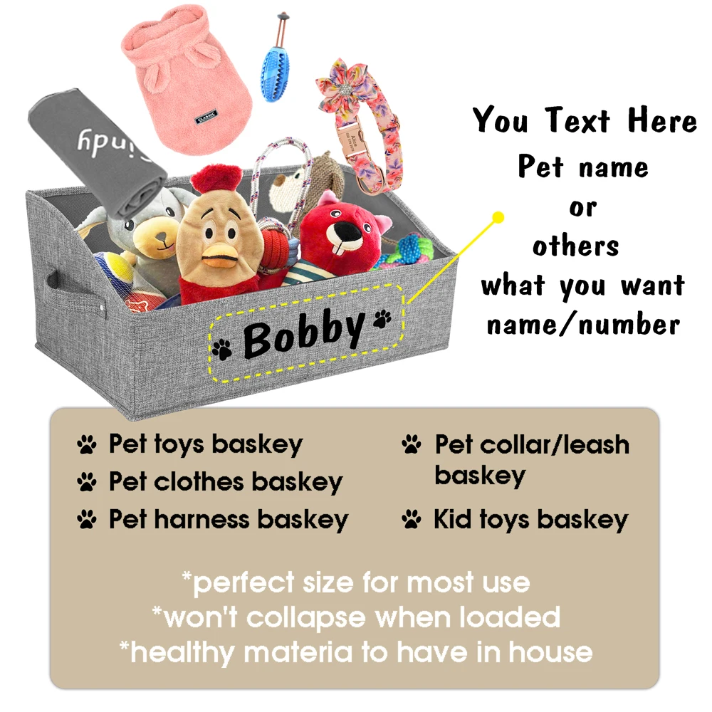 Personalized Foldable Pet Toy Storage Baskets 5 | Personalized Foldable Pet Toy Storage Baskets 5