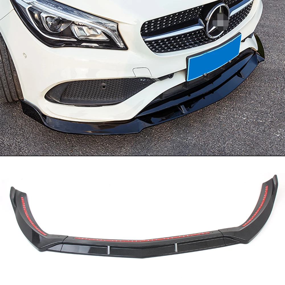 

Carbon Fiber Stytle Auto Car Front Bumper Lip Cover Trim For Mercedes Benz CLA180 CLA200 CLA250 2018+ ABS Plastic