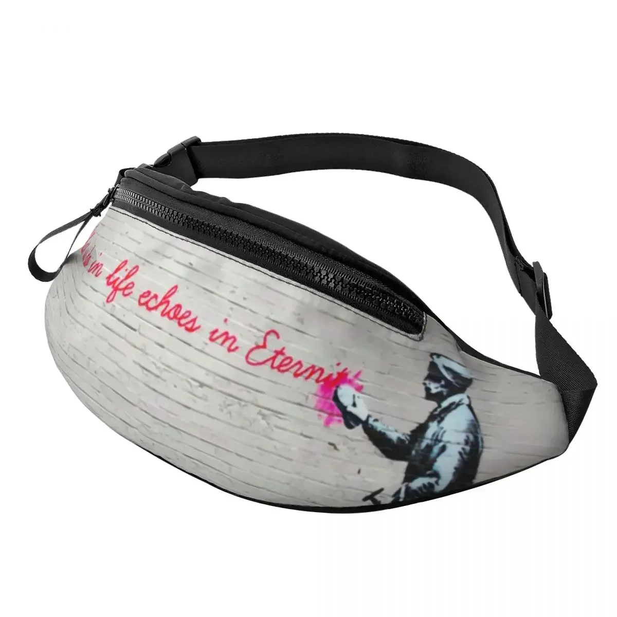 

Banksy Fanny Pack Women Men Fashion Pop Street Art Crossbody Waist Bag for Traveling Phone Money Pouch