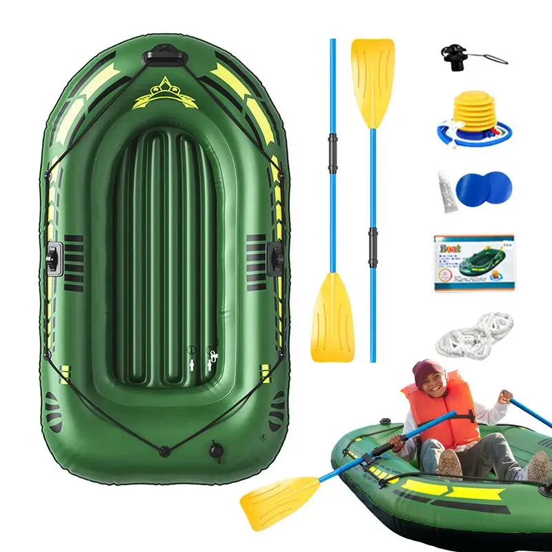 2 Person Iatable Rowing Boat Bearing 100kg Durable PVC Rubber Fishing Boat Set With Paddles Pump Other Set