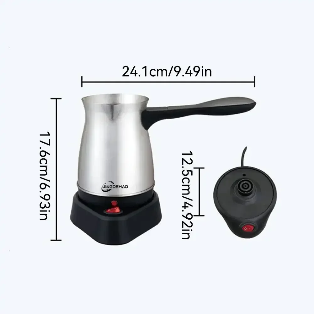 500ml Portable Coffee Machine Electric Turkish Greek Coffee Maker Stainless Steel Machine Moka Pot Coffee Maker 6