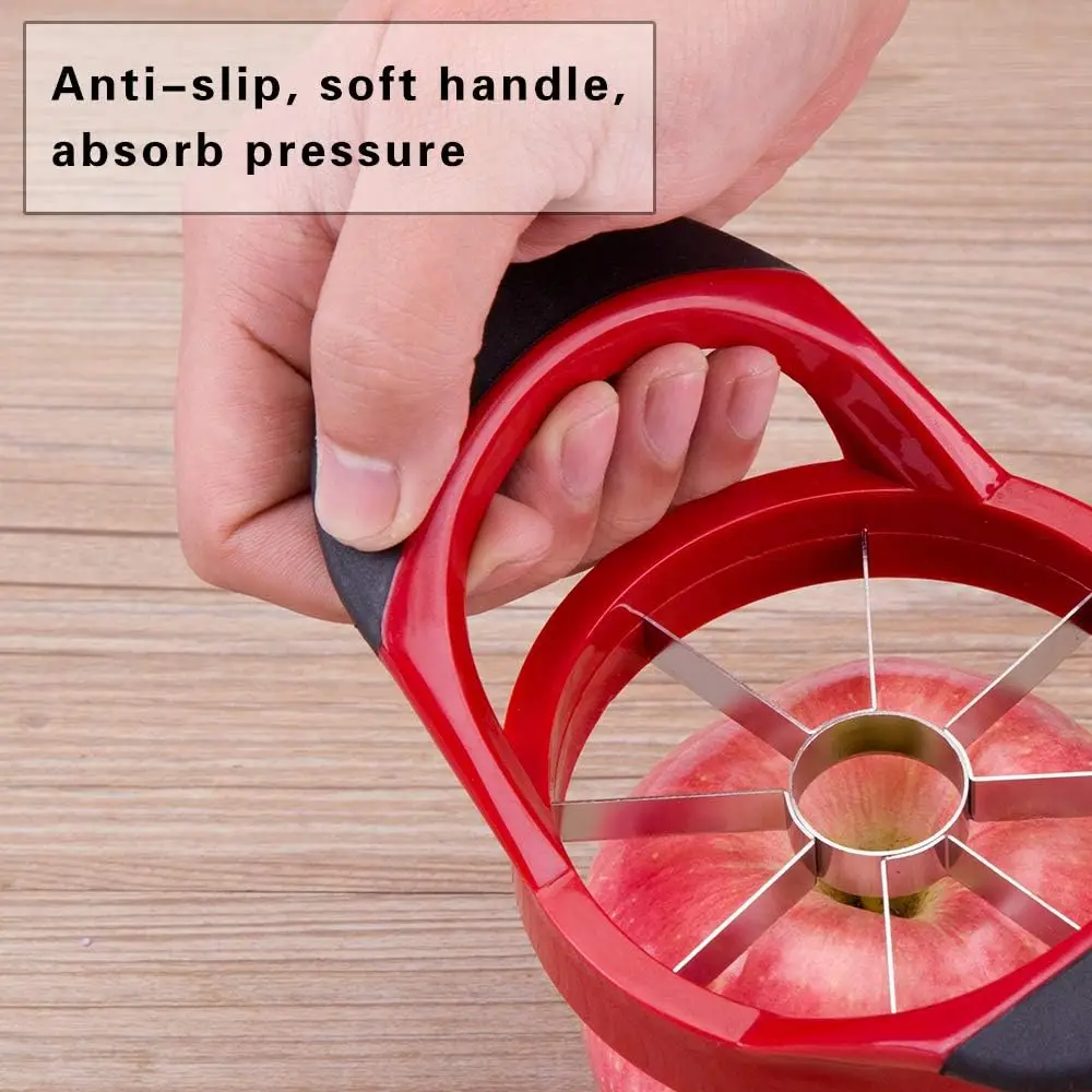 Apple Slicer Upgraded Version 8-Blade Extra Large Apple Corer Ultra-Sharp Cutter Wedger Pitter Divider