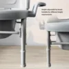 Bedside Commode Chair Bedside Commode Toilet Heavy Duty Sealed Lid Armrests with 2 Internal Buckets for Squat Toilet for Adults 5