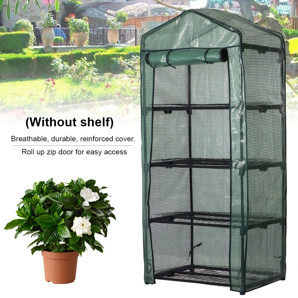 Mini Greenhouse Cover Outdoor Grow Tent Fiberglass Gridding Cloth Garden Warm Room Four Floors Growhouse Replacemet Cover