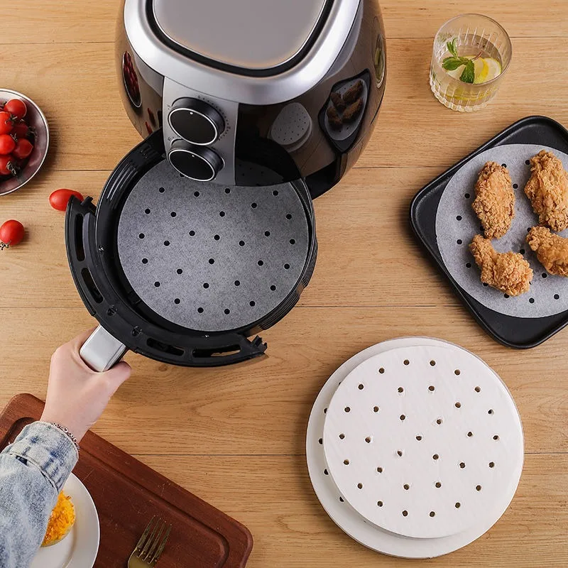 Air Fryer Pad Parchment Paper Cooking Oil Paper Square Round Baking Oven Oil Absorbing Air Fryer Kitchen Accessories