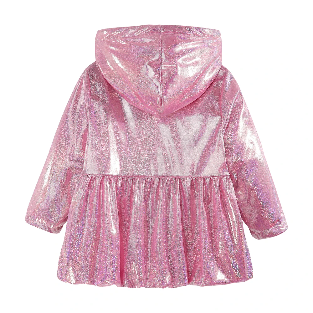 Toddler Girl's Shiny Fleece Hooded Jacket 2