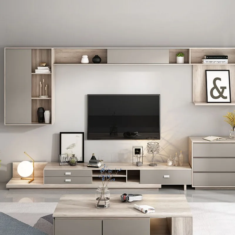 

Console Modern Tv Cabinet Large Luxury Shelves Living Room Display Stand Nordic Cabinet Wood Suporte Para Tv Theater Furniture