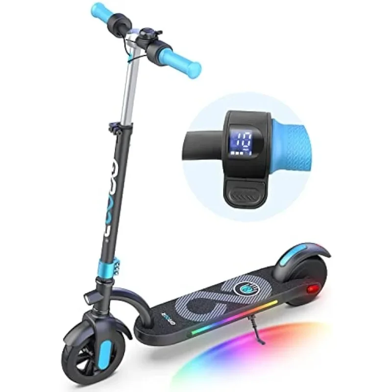 

Gyroor Kids Electric Scooter, with 200W Motor & LED Visible Display, Colorful Lights, Adjustable Speed and Height