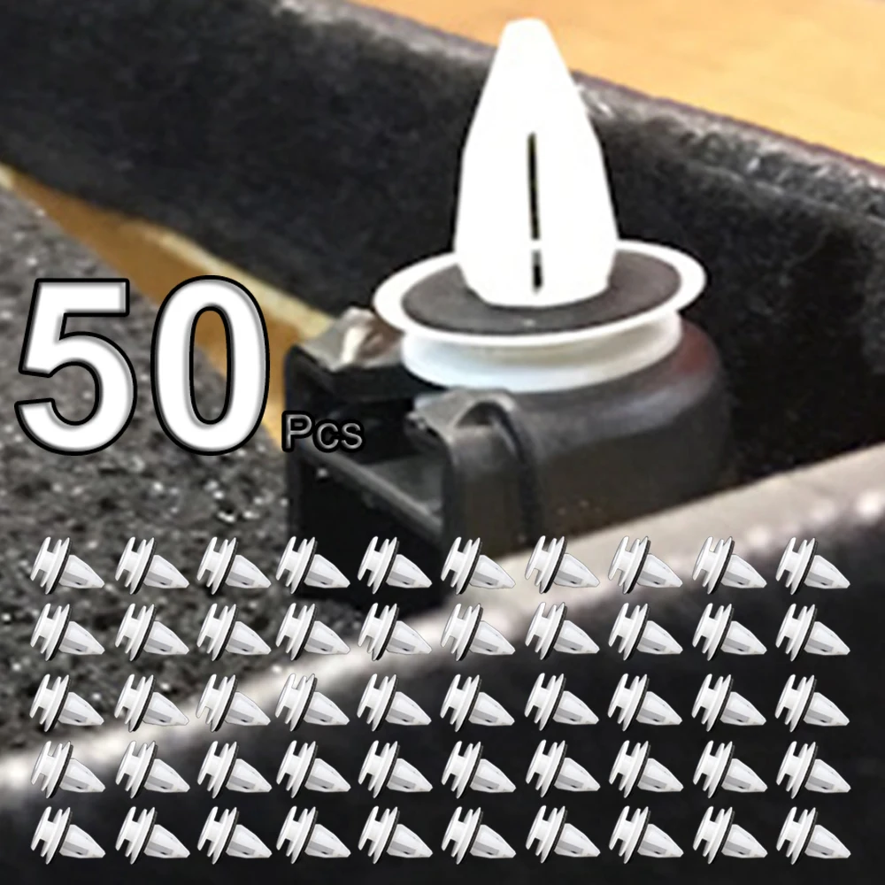 30 Clip Di Fissaggio Auto Albero Di Natale - Foro 6 Mm Testa 18 Mm - Fermagli Per Paraurti - Ricambi Neri - 2