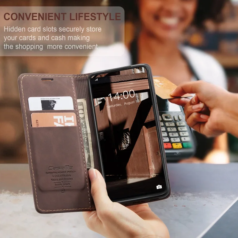 Premium Flip Wallet Case with Full Protection and Magnetic Closure - Slim Design with Card Holder