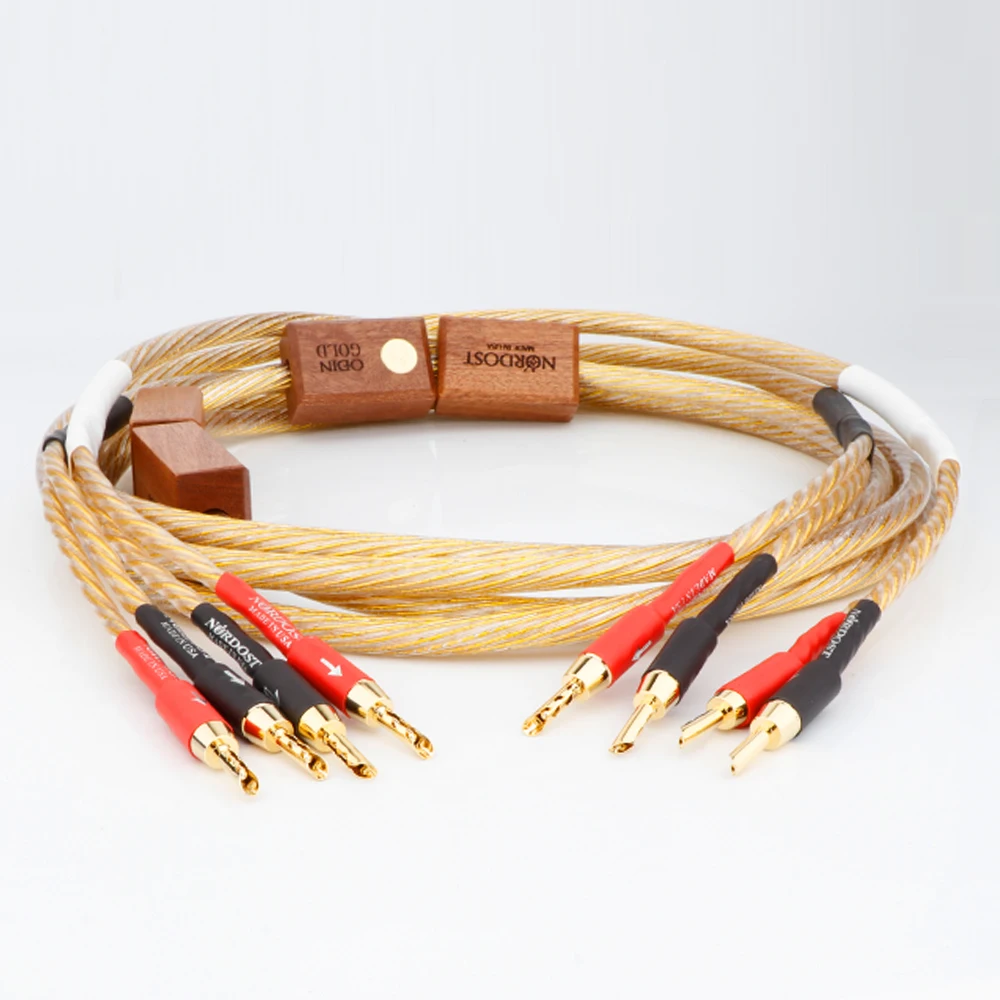 Hoge Kwaliteit Nordost Odin 2 Gouden Hifi Speaker Kabel Banaan Plug Biwire Elektrische Voor Versterker Cd Luid Speaker Wire Audio Line