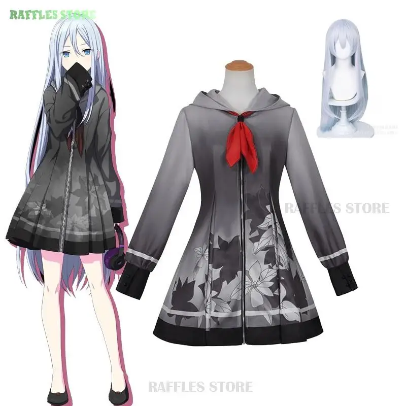 

Project Sekai Colorful Stage Yoisaki Kanade Cosplay Costume Wig New Grey Hooded Dress Knd Women Girls Cosplay Halloween Set