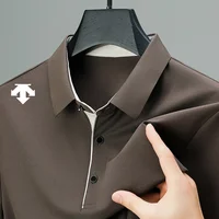 Polo de haute qualité pour hommes, couleur unie, été, nouveau, respirant, manches courtes, t-shirt imprimé original, vêtements tendance pour hommes 4