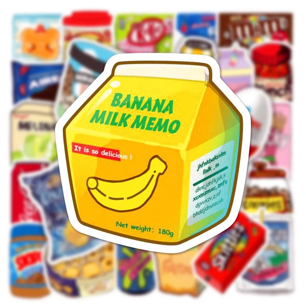 50 Stück Ins-Style Lebensmittelverpackungs-Aufkleber, wasserdicht, Graffiti-Sticker für Fahrrad, Laptop, Wasserflasche, Papierartige Aufkleber im Pop-Store-Stil – Detail 7