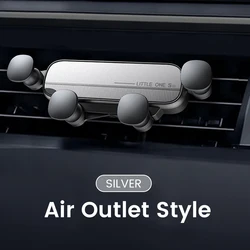 Gravity Air Vent Car Phone Holder - Universal Mobile Stand and GPS Mount (Silver Style A)