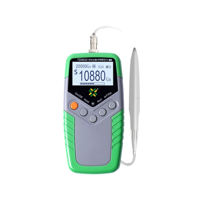 TD8620 High Precision Gauss Meter Tesla Meter Gaussmeter EMI Surface Magnetic Field Tester with Axial Probe 0-2400mT 5% Accuracy
