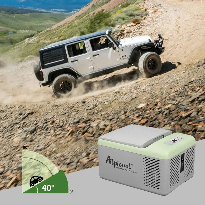 Car Refrigerator, Alpicool C9L, Mini Portable, Auto Compressor Freezer, 12/24V, Car Truck Travel Cooler