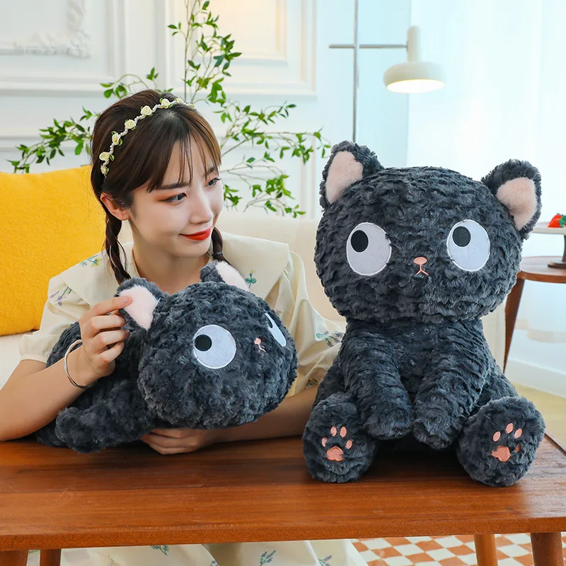 Cute Cartoon Coal Ball Small Black Cat Doll Plush Toy Cat Throw Pillow Doll Children's Toys