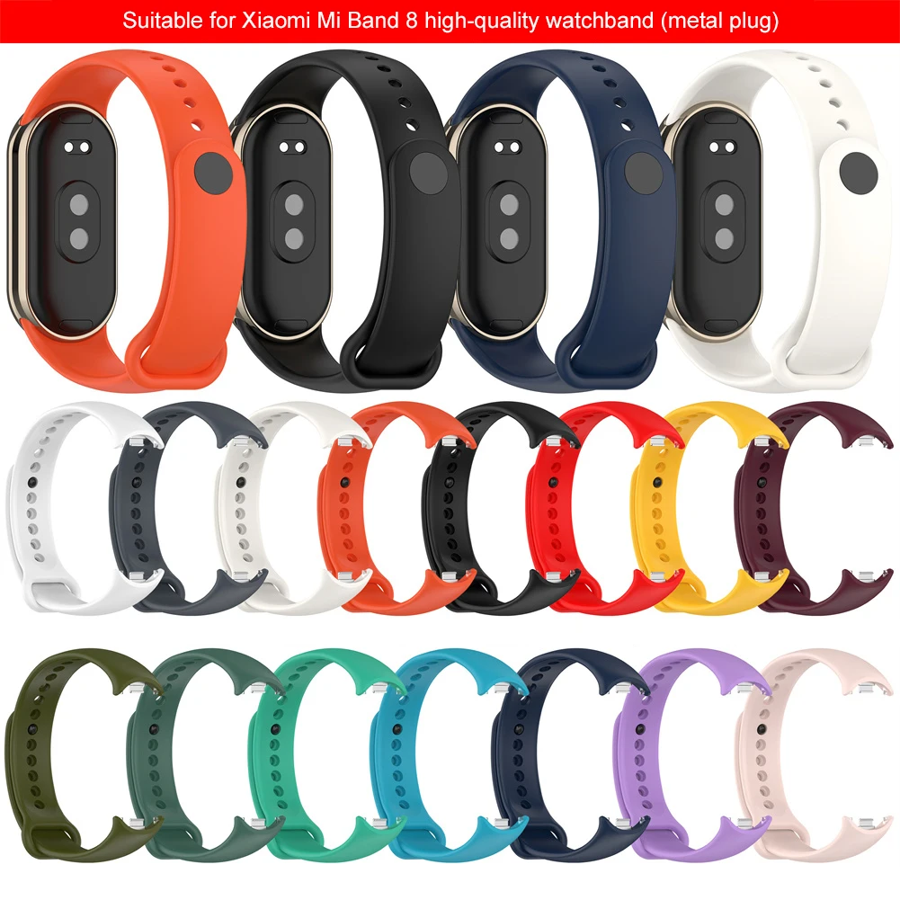 Silicone Straps For Xiaomi Band 8 Replacement Wristbands Straps Soft Breathable Skin Friendly Straps For Mi Band 8 Smart Watch