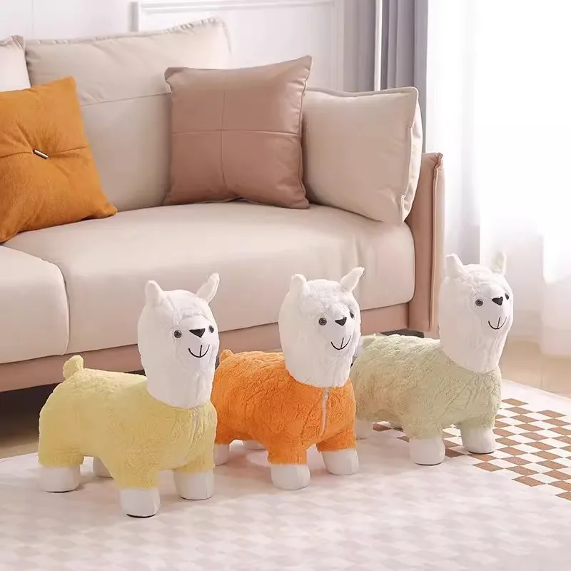 Alpaca Small Stool Alpaca Chair Children's Animal Stool Cartoon Home Decoration Shoe Changing Living Room Sofa Low