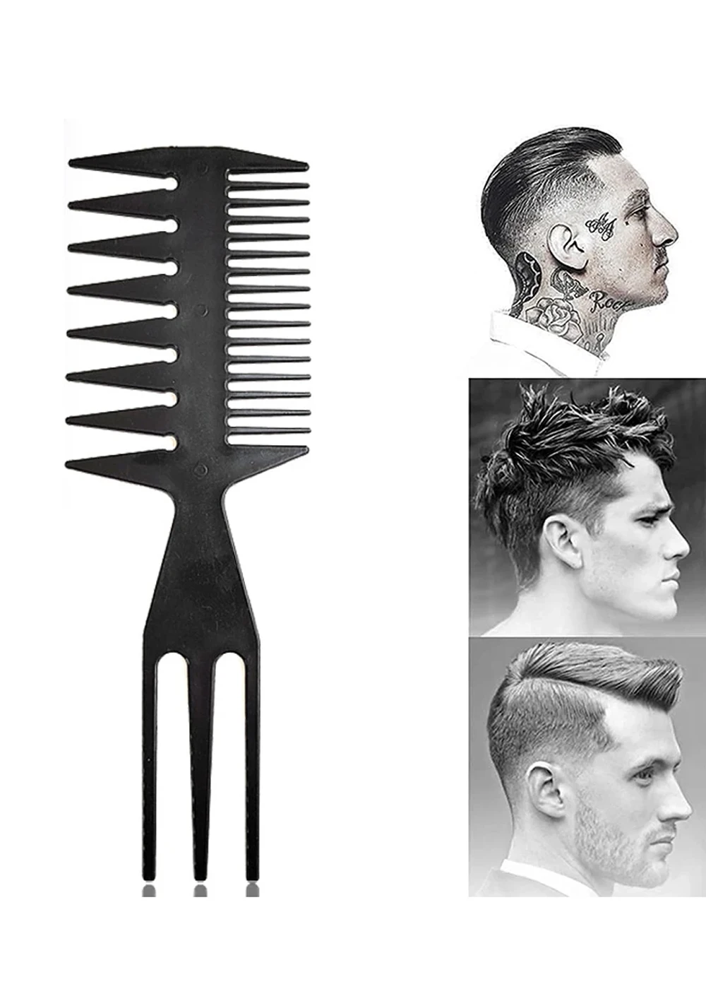 1pc of large double-sided tooth comb hair dye cutting hair dye brush fish bone men's styling comb Special for real wigs hair comb hair styling tool hair styling comb curling comb curly hair comb