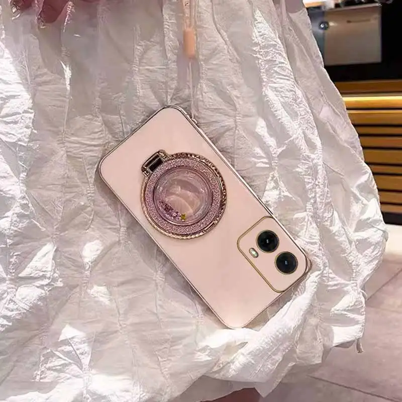 Premium Circular Support Plating Phone Case Cover