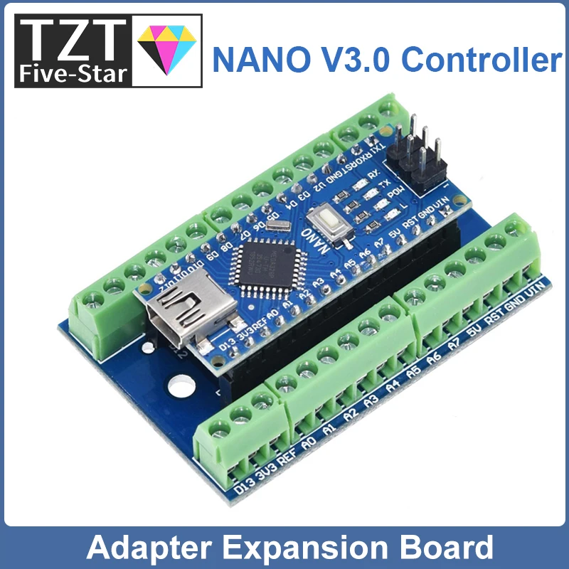 Nano V3.0 Controller Terminal Adapter Scheda Di Espansione Nano Io Shield Semplice Piastra Di Estensione Per Arduino Avr Atmega328P