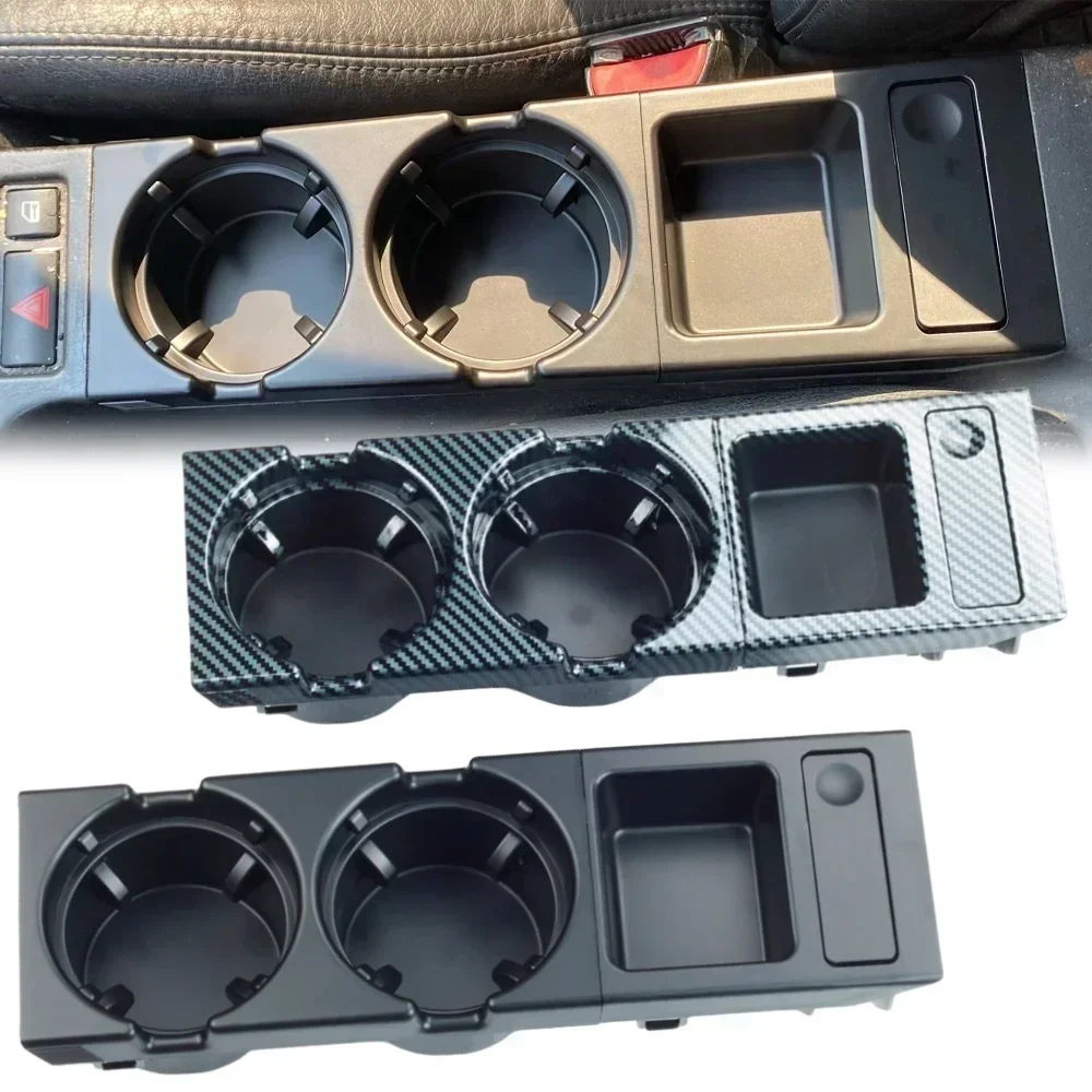Center Console Storage Box Double Hole Car Styling Front Coin Cup Holder for BMW E46 Series 1999-2006 51168217953