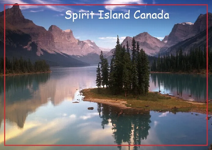 Travel Refrigerator Magnets Memories, Jasper National Park-Spirit Island ,Canada Travel Rigid Fridge Magnets 20694