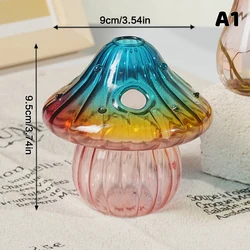 Colorful Glass Mushroom Vase for Home Decor and Aromatherapy Display (A1)