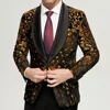 Men's Gold Sequin Blazer Jacket Men 2023 Fashion Slim FIt One Button Dress Suit Blazer Male Party Wedding Stage Costume Homme 1